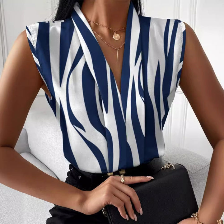 Dame Elegant Abstrakt Tryk Bluse Stilla