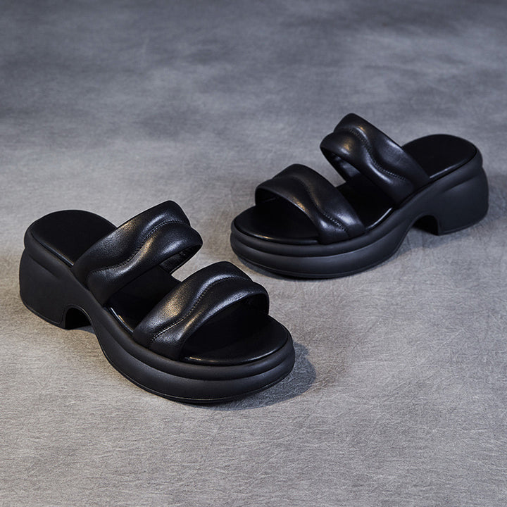 Dame Stilfulde Krydsseler Plateau Sandaler Stilla
