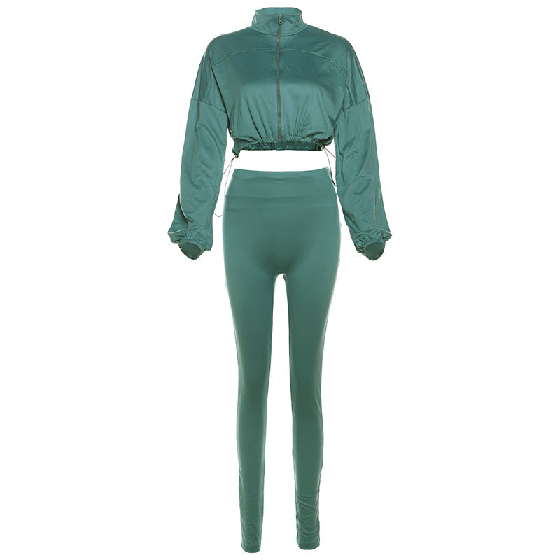 Dame Crop-top og højtaljede leggings sæt Stilla