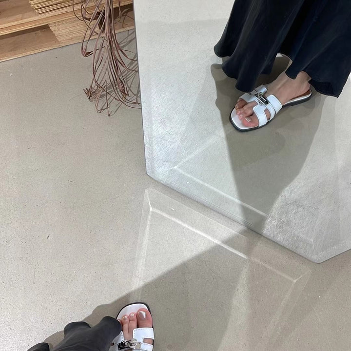 Kvinder stilfulde flade slide-sandaler med dekorative remme Stilla