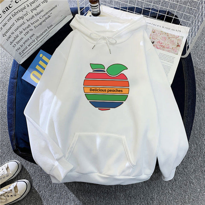 Dame hoodie med glædeligt frugtmotiv Skovae