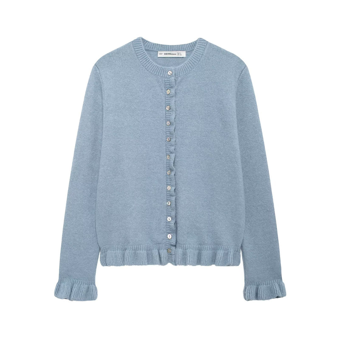 Dame elegant strikjakke med dekorative knapper Stilla