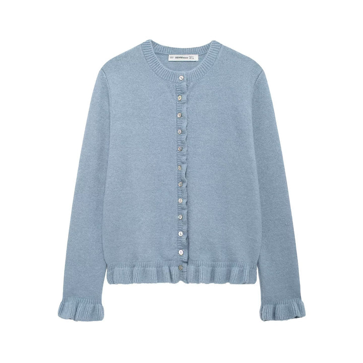 Dame elegant strikjakke med dekorative knapper Stilla