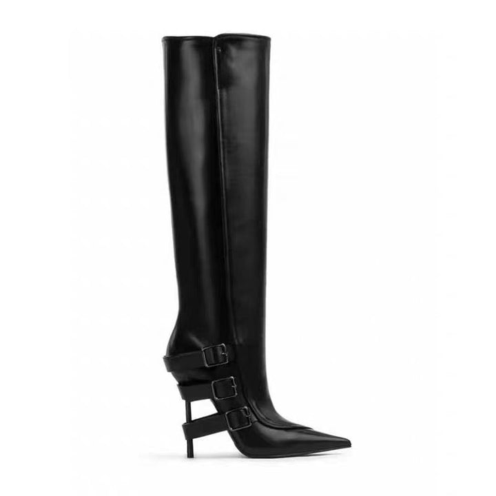 Femme Over-the-Knee Stiletto Støvler med dekorative Rem-detaljer Stilla
