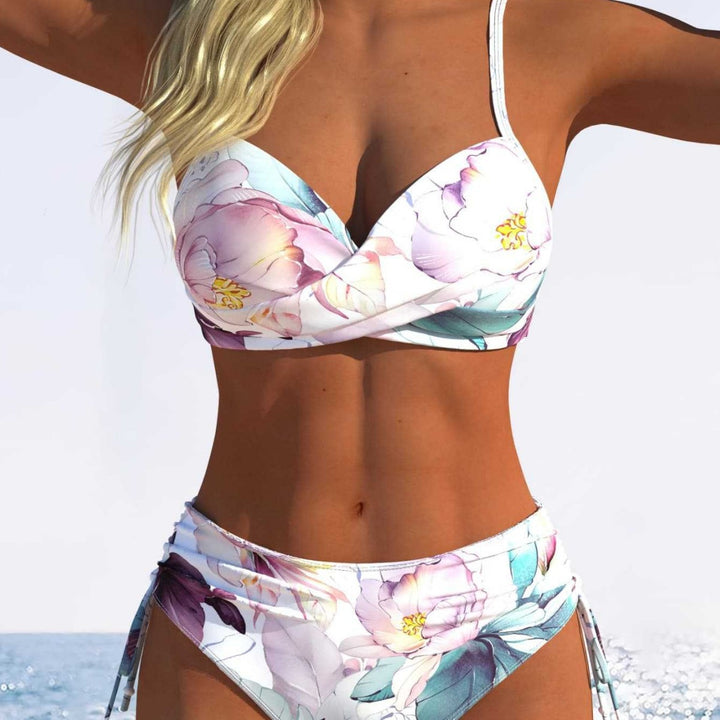 Dame Bikini-sæt med geometrisk design og justerbar talje Skovae