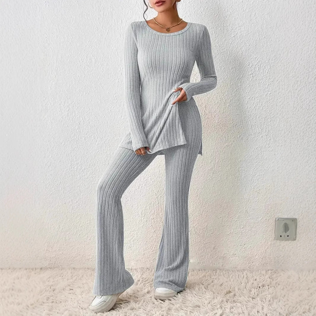 Dame Kombi-Loungewear med langt top og udvidede ben Stilla