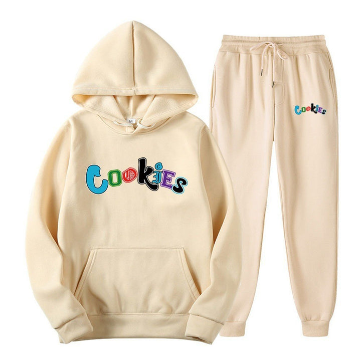 Women's Hoodie og Jogging Pants Sæt med Farverig Grafikprint Skovae