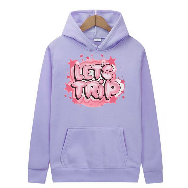 Dame hoodie med stilfuld graffiti print og behagelig pasform Skovae