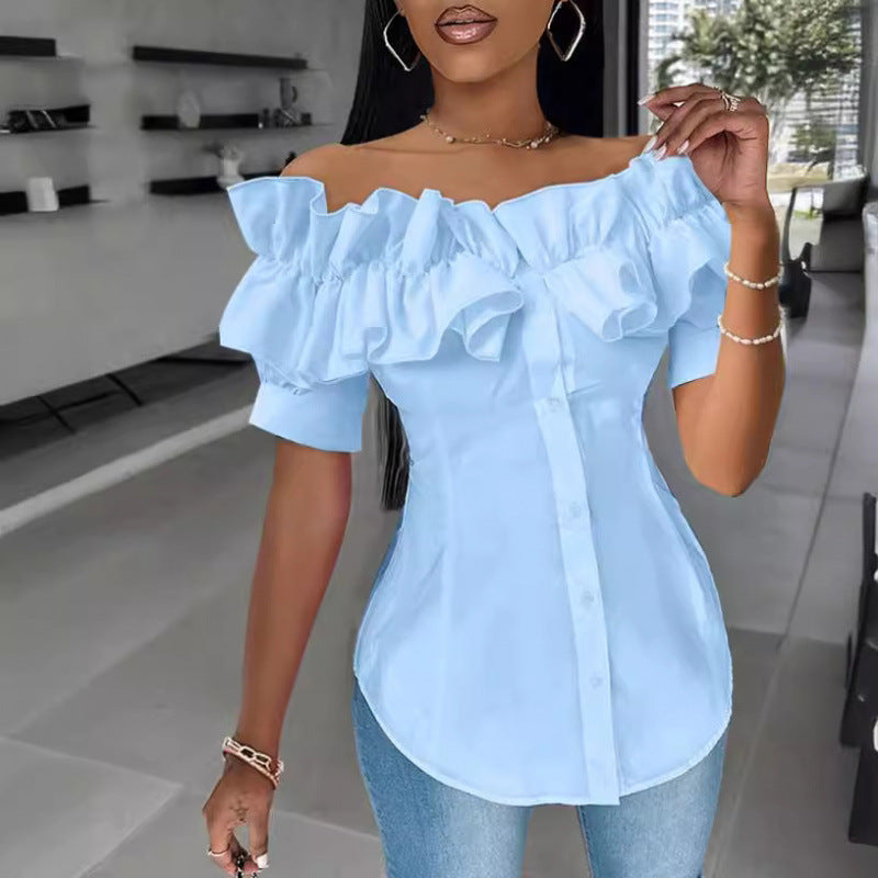 Femme Off-Shoulder Ruffle Bluse Stilla