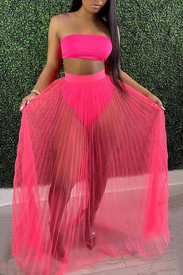 Dame Tulle-nederdel med bandeau-top Stilla