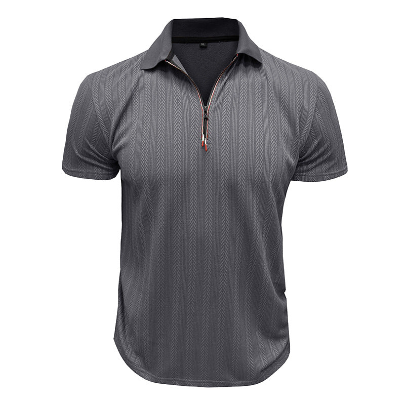 Herrer polo shirt med lynlås og struktureret design Stilla