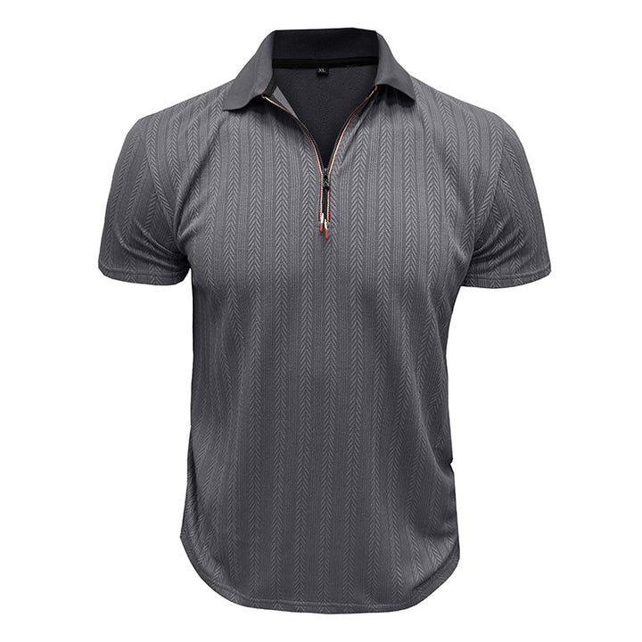 Herrer polo shirt med lynlås og struktureret design Stilla