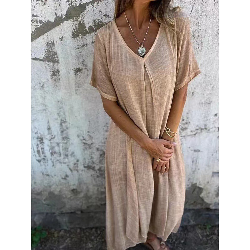 Stilla | Elegant V-Hals Semi-Formel Mellemlang Kjole