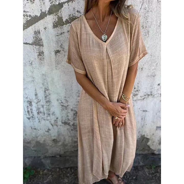Stilla | Elegant V-Hals Semi-Formel Mellemlang Kjole