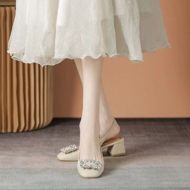 Dame elegante Slingback-pumps med funklende smykkedetalje Stilla