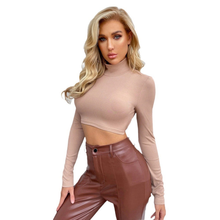 Kvinders langærmet crop top med spændende rygudskæring og elegant snøring Stilla