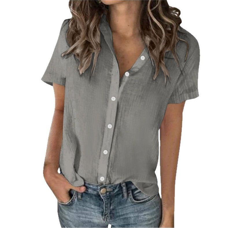 Dame kortærmet bluse i minimalistisk stil Stilla