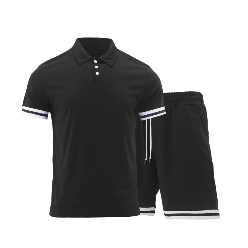 Herre Sports Poloshirt og Shorts-Sæt med åndbar materialeteknologi Stilla