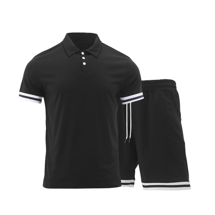 Herre Sports Poloshirt og Shorts-Sæt med åndbar materialeteknologi Stilla
