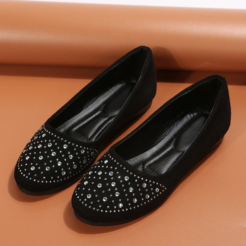 Dame Ballerina-sko med elegante strass-applikationer Stilla