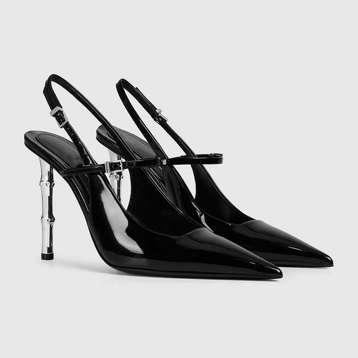 Femme Spidsesål Slingback-Pumps med Metal Akcent Stilla