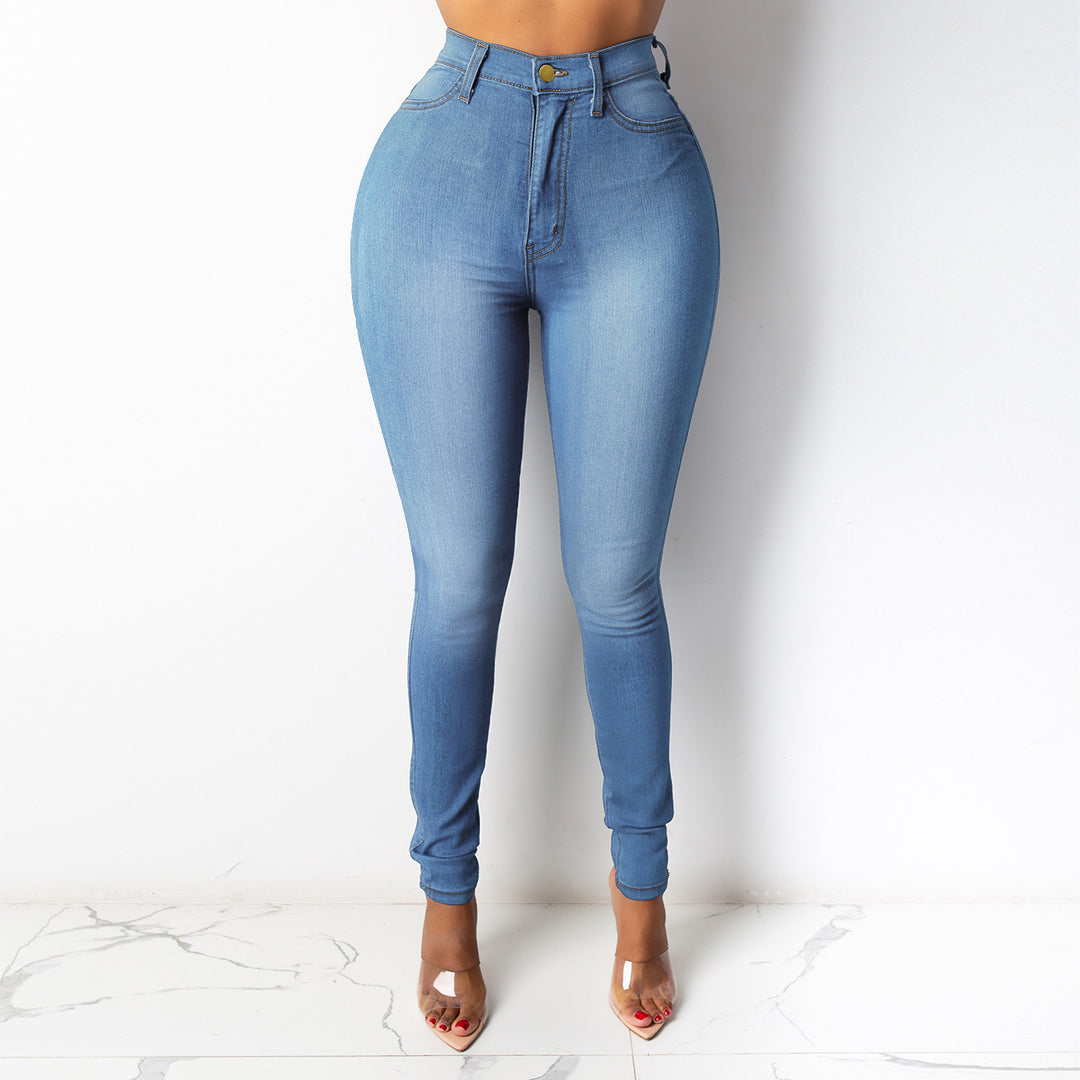 Dame High-Waist Skinny Jeans med figurformende design Stilla