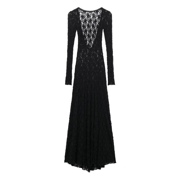 Femme Elegant Spids-Maxi-Kjole med dyb V-udskæring Stilla