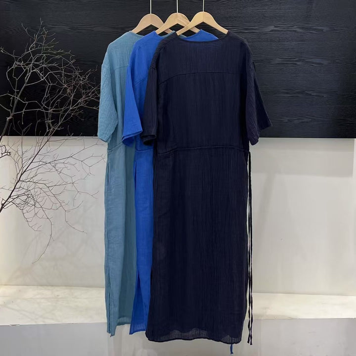 Femme Let Maxi-Kjole med Stilfuld Båndkrave Stilla