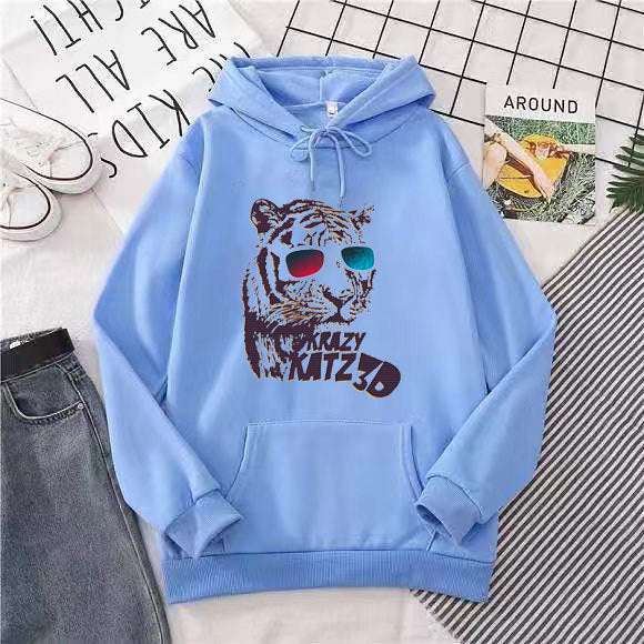 Kvinders hættetrøje med stilfuldt tiger motiv Skovae