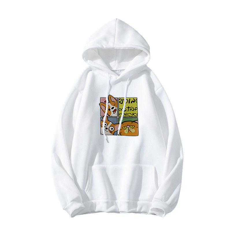 Kvinde Hoodie med sødt hunde design Skovae