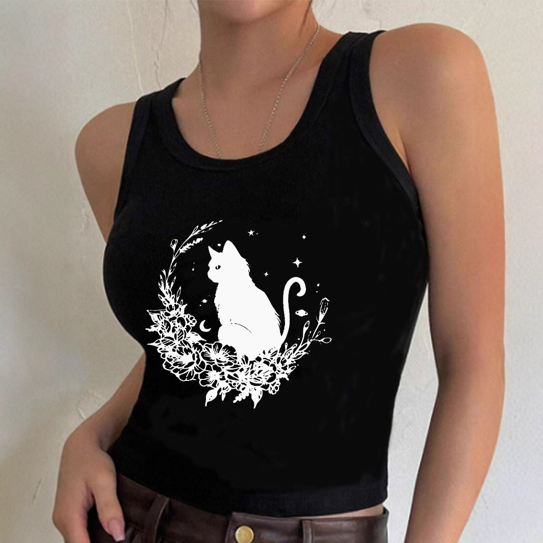 Dame Crop-top med unikt design og moderigtig skrifttype Skovae