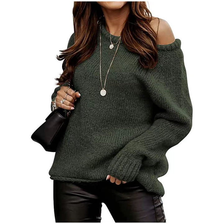 Kvinders moderne strikpullover med off-the-shoulder design og oversized pasform Stilla