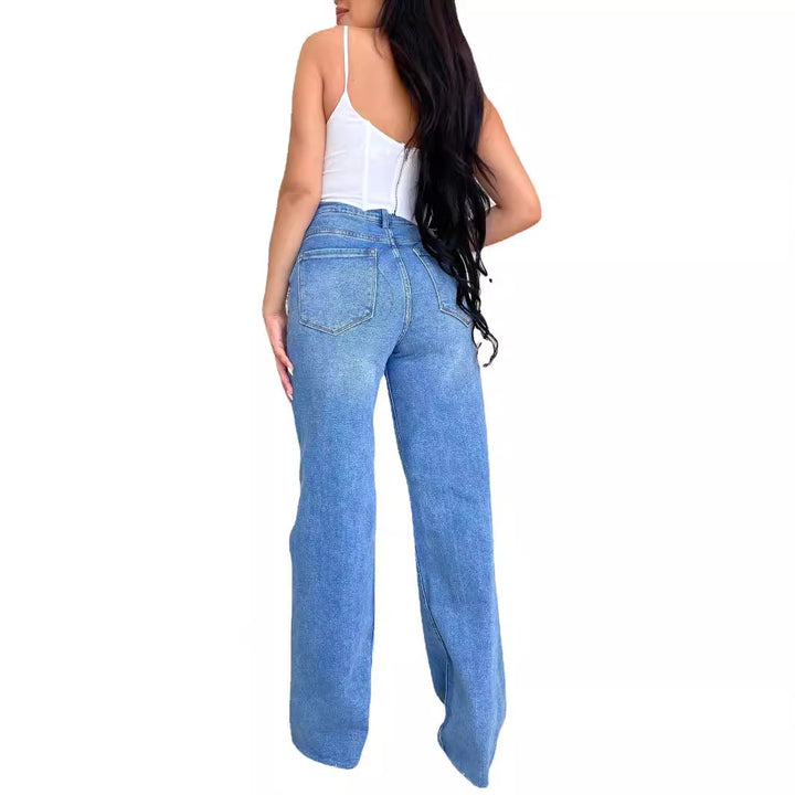 Kvinder Vintage Løse Jeans i Ødelagt-Stil med Høj Talje Stilla