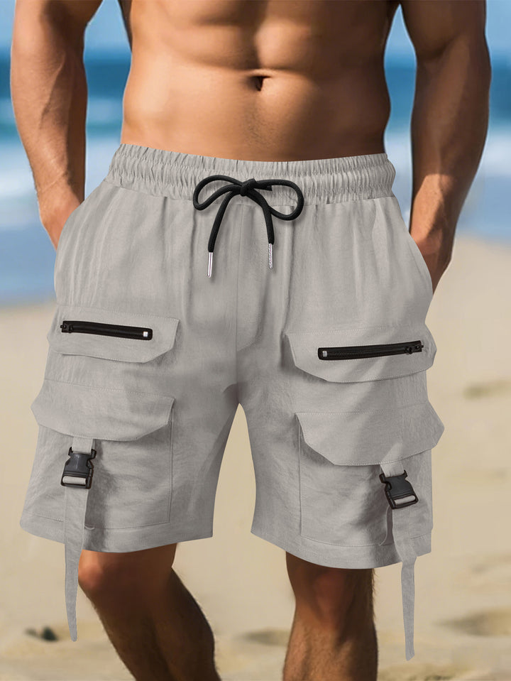 Herrer Cargo-Shorts med multifunktionelle lommer og justerbar talje Stilla