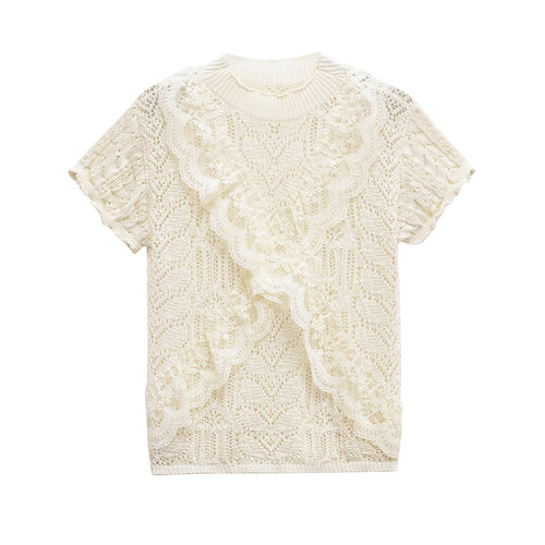 Femme Spids-detail Strikpullover Stilla