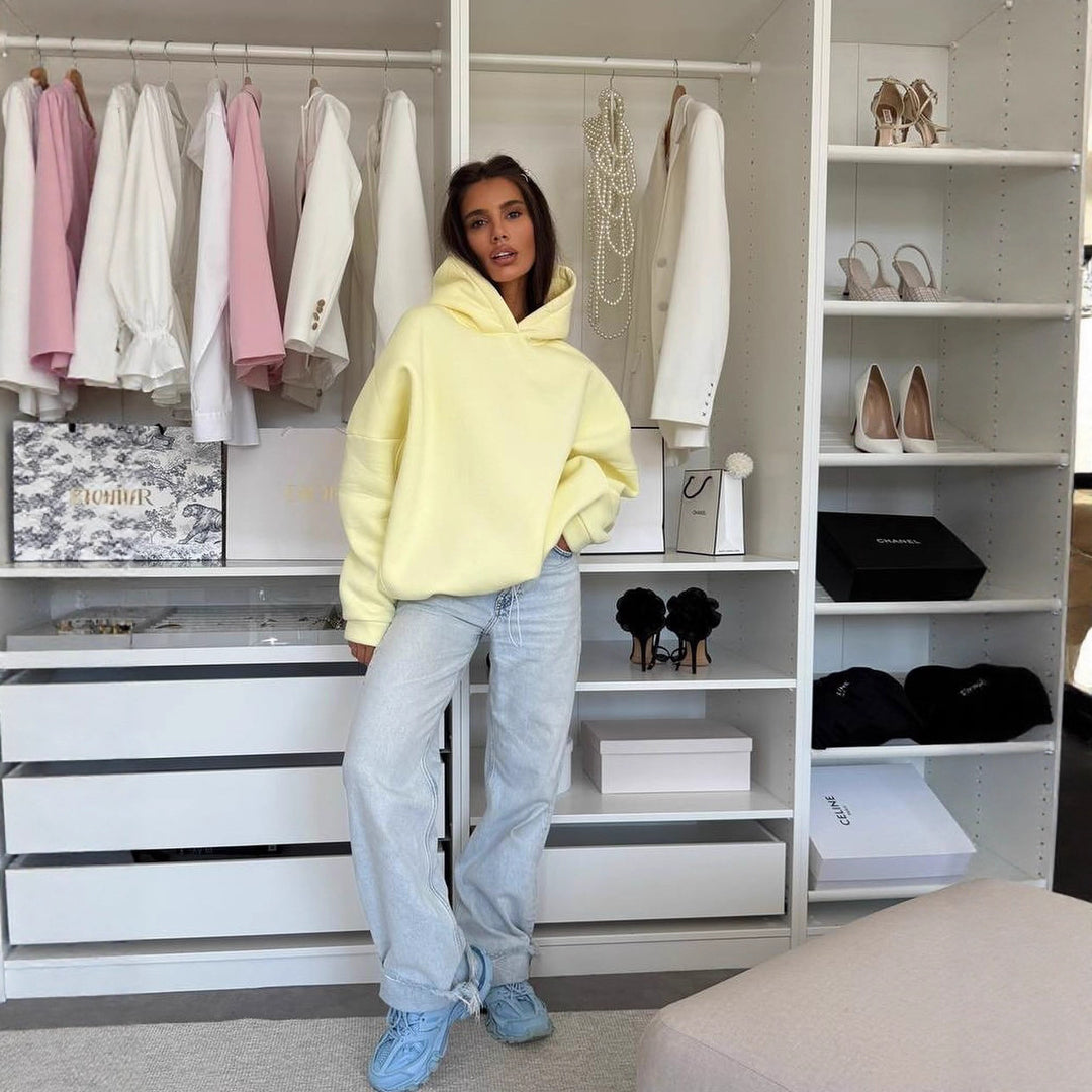 Kvindernes komfortable oversized hoodie med snoretræk og materialer af høj kvalitet Stilla