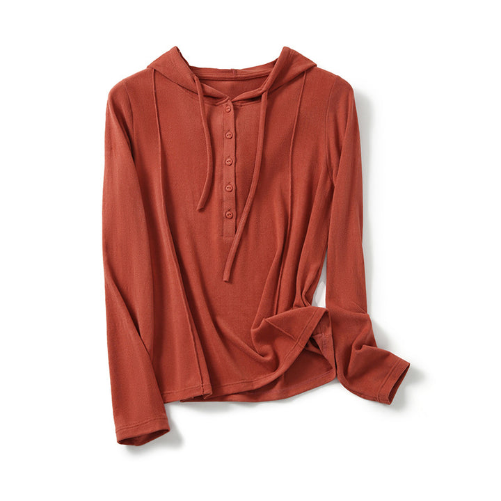 Femme Button-Up Hoodie Let Pullover Stilla