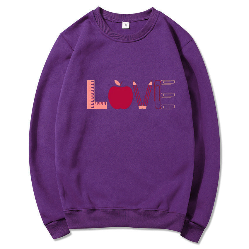 Kvinders sweatshirt med kreativ kærlighedsmotiv Stilla