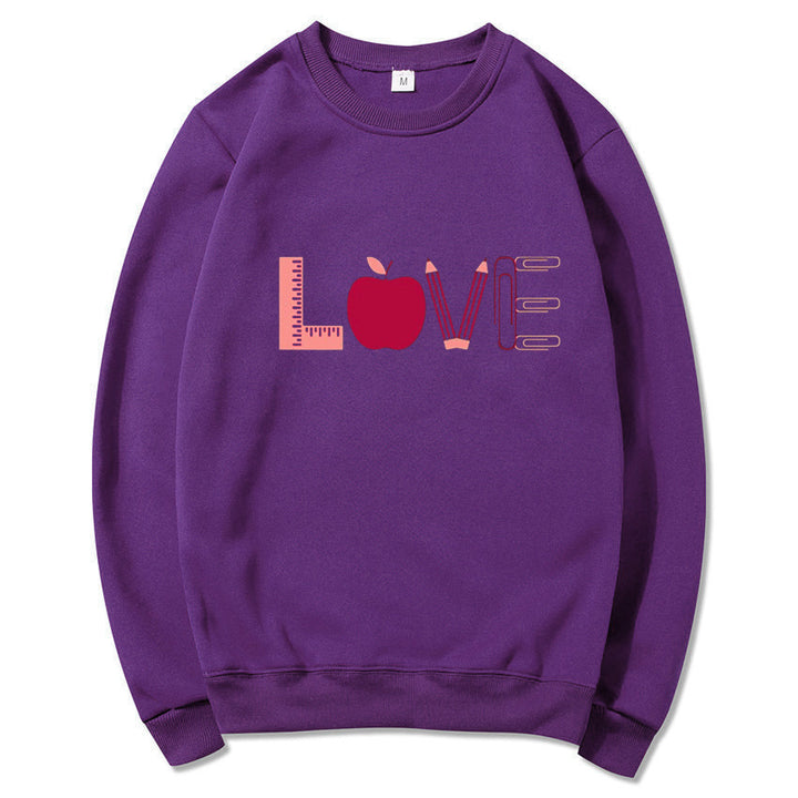 Kvinders sweatshirt med kreativ kærlighedsmotiv Stilla