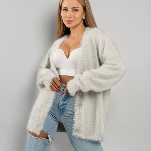 Femme Plush Button-Up Strikjakke Stilla