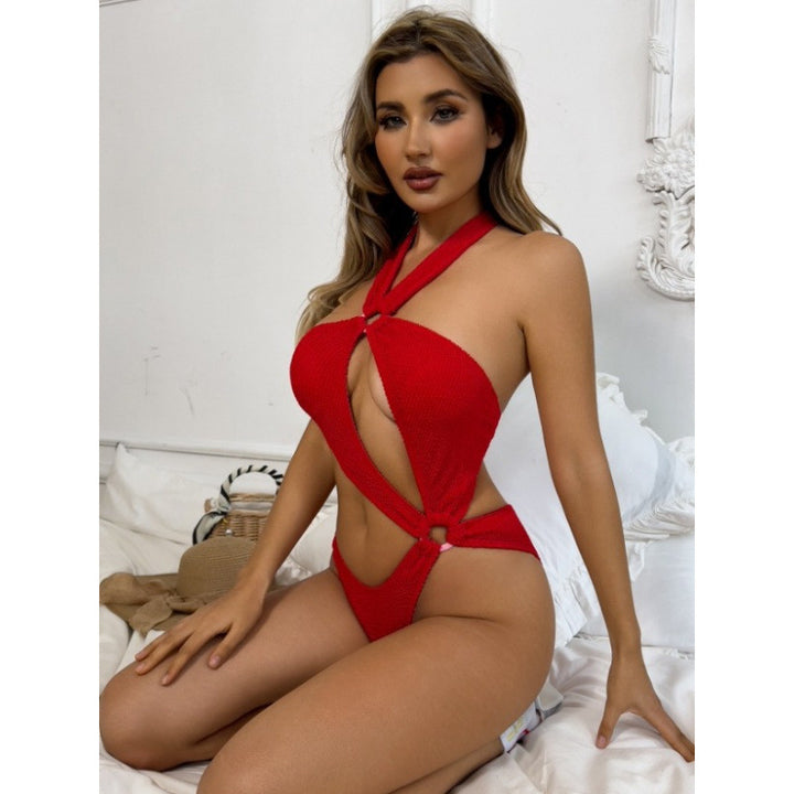 Dame Triangle-Bikini med spændende cut-out og elastisk stof Skovae