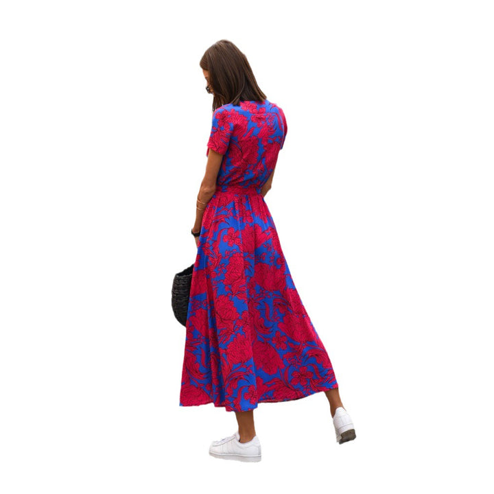 Kvinder Bohemian Floral Wrap Maxi Kjole Stilla
