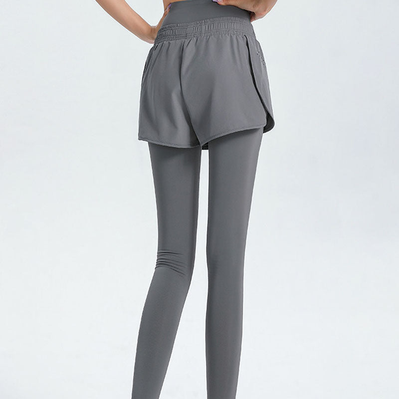 Dame Sporty Leggings med integreret kort shorts Stilla