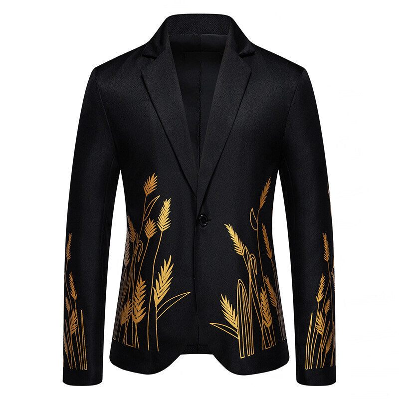 Herrer Broderet Blomster Blazer Stilla
