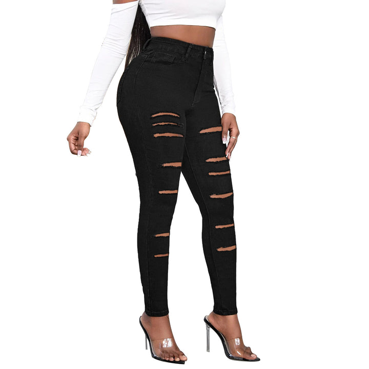 Dame Skinny Jeans med modne cut-outs og høj talje Stilla