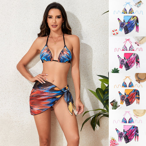 Dame Triangel-Bikini-Sæt med trendy sommerfugledesign og justerbare stropper Stilla