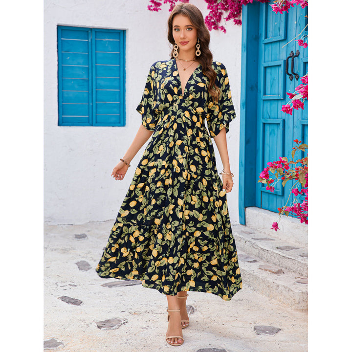Dame Maxi-Kjole med blomstret design Stilla