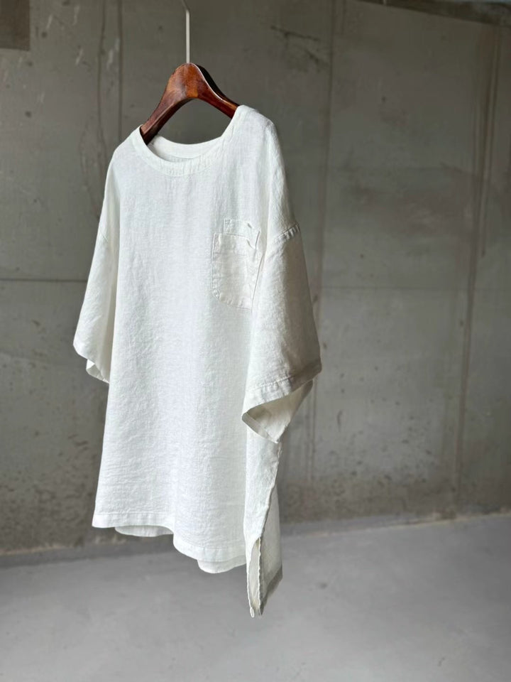 Femme Casual Linned Tunika-Skjorte Stilla