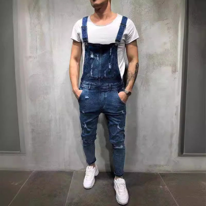 Herre overall i moderne urban stil med stilfulde ødelæggelser Stilla
