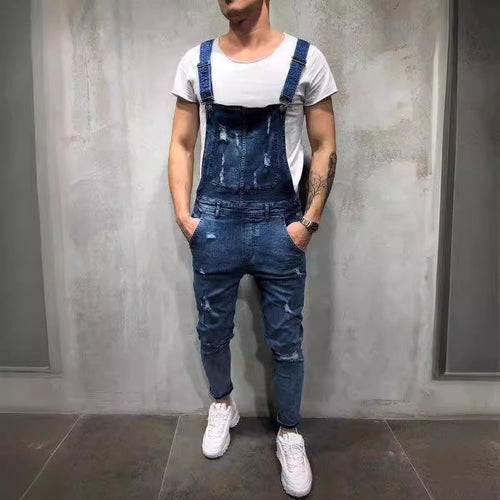 Herre overall i moderne urban stil med stilfulde ødelæggelser Stilla